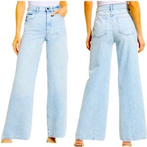 DL1961 HEPBURN WIDE LEG HIGH RISE VINTAGE JEANS JET STREAM SIZE 24